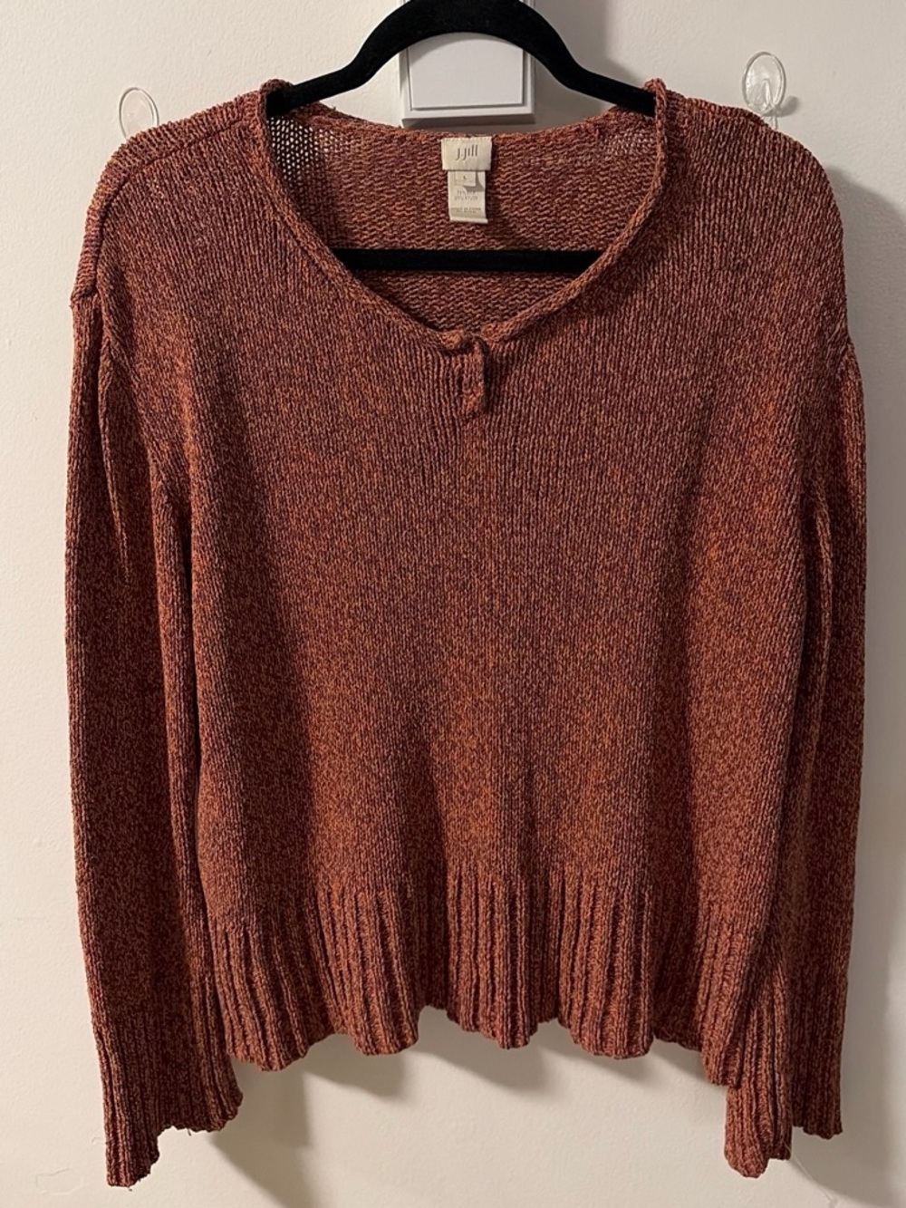 J. Jill Rust Melange Scoop Neck Pullover Sweater